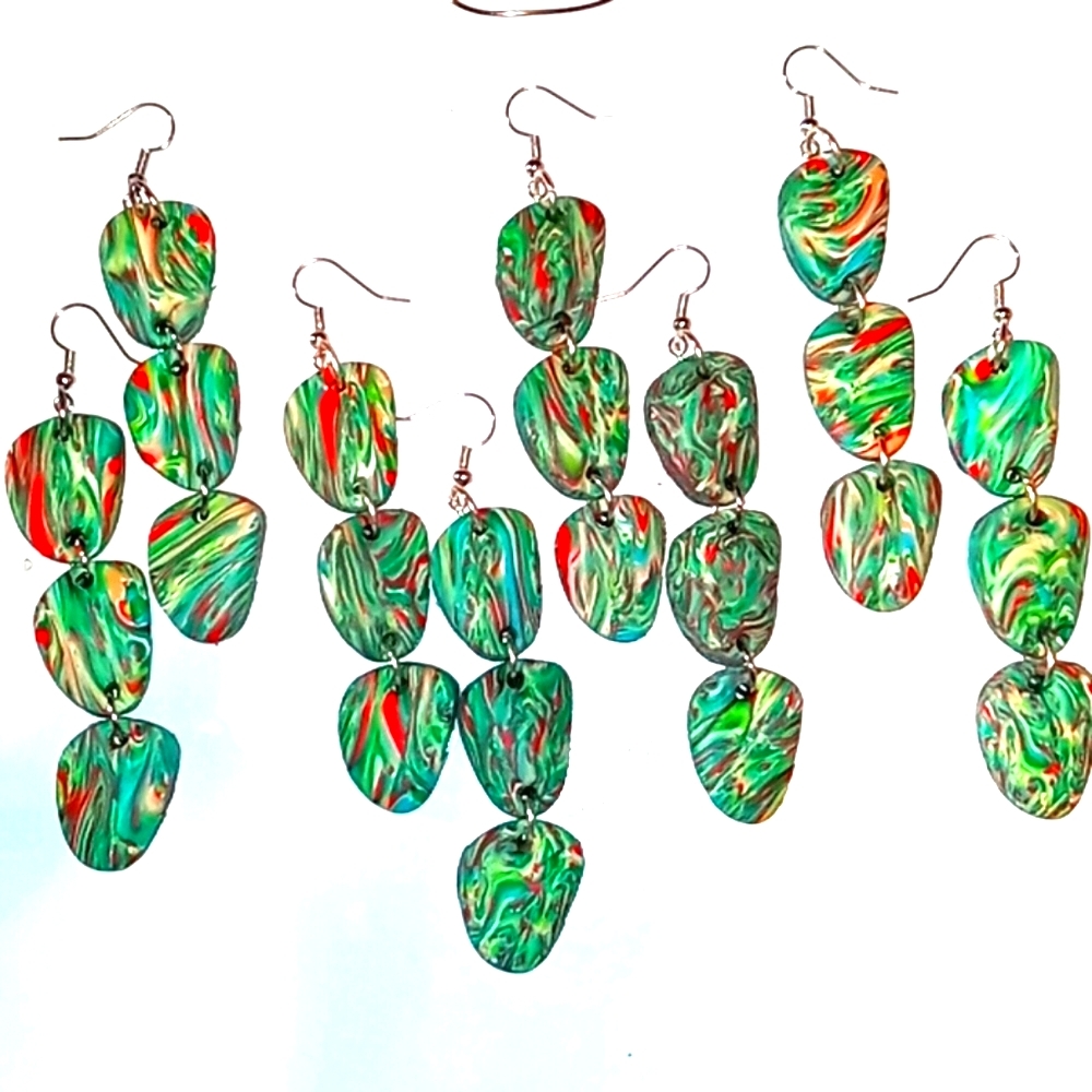 Clay earrings-Soft Safari